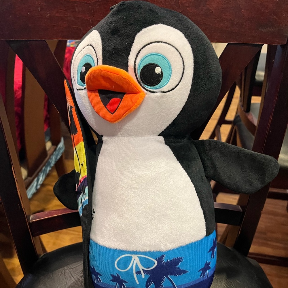 NANCO Surfer Penguin Plush 15” Stuffed Animal with Surfboard Soft Toy.